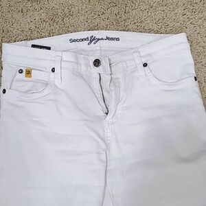 Second Yoga Jeans White High Rise Skinny Ankle Rachel Size 28‎